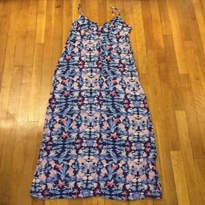Forever 21 Pink & Blue Floral Maxi Dress